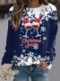 Sweat-shirts Décontracté Printemps / Automne Noël Micro-élasticité Noël Manches Longues Col Rond Droit Régulier pour Femmes