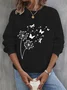 Sweat-shirts Femmes Décontracté Printemps / Automne Pissenlit Coton Micro-élasticité Ample Manches Longues Régulier Régulier