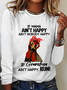 T-shirts Femmes Décontracté Printemps / Automne Lettres de texte Quotidien Meilleure vente Manches Longues Col Rond Régulier Élasticité moyenne
