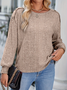 Chemisiers1 Décontracté Plain Printemps / Automne Sweat-shirt à Capuche Jersey Manches Longues Régulier Droit Régulier pour Femmes