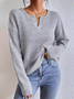 Pulls Décontracté Plain Printemps / Automne Ample Manches Longues Col Rond Fil/fil de laine Droit Régulier pour Femmes