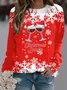 Sweat-shirts Décontracté Printemps / Automne Noël Micro-élasticité Noël Manches Longues Col Rond Droit Régulier pour Femmes
