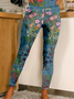 Pantalons De Yoga Femmes Décontracté Floral Hiver Polyester Faire la navette Serré Pantalon coupe slim Long en Toison