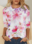 Chemisiers1 Décontracté impression en 3D Printemps / Automne Polyester Micro-élasticité Quotidien Coupe Régulière Noël Manches Longues pour Femmes
