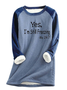 Sweat-shirts Décontracté Hiver Lettres de texte Polyester Coupe Régulière Col Rond Régulier Droit en Toison pour Femmes