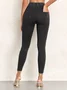 Jeans Décontracté Plain Printemps / Automne à Haute Élasticité Serré Toile de Jean Long Droit Régulier pour Femmes