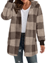 Sweat-shirt à Capuche Manches Longues Régulier Plaid Blouson pour Femmes