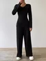 Deux Pièces Ensembles Décontracté Plain Printemps / Automne Zip Quotidien Ample Jersey Manches Longues Top Avec Pantalons pour Femmes