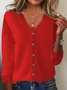 Cardigans Femmes Décontracté Plain Printemps / Automne Quotidien Ample Laine/Tricot Régulier Droit Élasticité moyenne