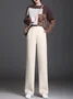 Pantalons Décontracté Plain Printemps / Automne Naturel Micro-élasticité Quotidien Ample Long Droit pour Femmes
