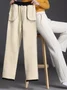 Pantalons Décontracté Plain Printemps / Automne Naturel Micro-élasticité Quotidien Ample Long Droit pour Femmes