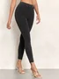 Jeans Décontracté Plain Printemps / Automne à Haute Élasticité Serré Toile de Jean Long Droit Régulier pour Femmes