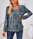 Chemisiers1 Décontracté Floral Printemps / Automne Col Carré Quotidien Brillant Régulier Droit Régulier pour Femmes