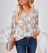 Chemisiers1 Décontracté Floral Printemps / Automne Col Carré Quotidien Brillant Régulier Droit Régulier pour Femmes