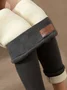 Pantalons De Yoga Femmes Décontracté Plain Hiver Naturel à Haute Élasticité Serré Long Collant en Toison