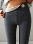 Pantalons De Yoga Femmes Décontracté Plain Hiver Naturel à Haute Élasticité Serré Long Collant en Toison