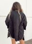 Col Rond Manches Longues Poids lourd Plain Blouson Aviateur Blouson pour Femmes