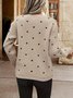 Pulls Pois Polka Décontracté Hiver Poids lourd Ample Manches Longues Laine/Tricot Régulier Droit pour Femmes