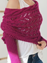 Pulls Boho Plain Printemps / Automne Acrylique Micro-élasticité Coupe Régulière Manches Longues O-Ligne À Épaules Dénudées pour Femmes