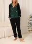 Deux Pièces Ensembles Femmes Décontracté Plain Printemps / Automne Coton Micro-élasticité Quotidien Ample Top Avec Pantalons Régulier
