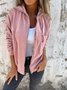 Sweat-shirt à Capuche Manches Longues Régulier Plain Blouson Aviateur Blouson Zip pour Femmes