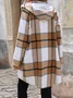 Élasticité moyenne Sweat-shirt à Capuche Manches Longues Régulier Plaid Manteau pour Femmes