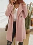 Sweat-shirt à Capuche Manches Longues Régulier Plain Veste Sherpa Caniche Blouson Boucle pour Femmes
