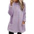 Femmes Plain Noir Col Rond Confortable Robe Mi-Longue Décontracté