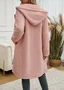 Sweat-shirt à Capuche Manches Longues Régulier Plain Veste Sherpa Caniche Blouson Boucle pour Femmes