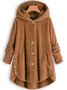 Sweat-shirt à Capuche Manches Longues Poids lourd Plain Sweat à capuche zippé Caniche Blouson pour Femmes