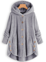 Sweat-shirt à Capuche Manches Longues Poids lourd Plain Sweat à capuche zippé Caniche Blouson pour Femmes