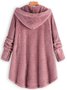 Sweat-shirt à Capuche Manches Longues Poids lourd Plain Sweat à capuche zippé Caniche Blouson pour Femmes