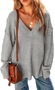 Pulls Décontracté Plain Printemps / Automne Naturel Quotidien Ample Manches Longues Laine/Tricot Non pour Femmes