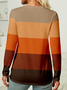 Chemisiers1 Rayé Décontracté Printemps / Automne Polyester Micro-élasticité Quotidien Noël Manches Longues Régulier pour Femmes