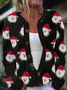 Cardigans Femmes Décontracté Père Noël Hiver Poids lourd Micro-élasticité Quotidien Coupe Régulière Manches Longues Col Rond