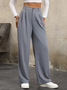 Pantalons Femmes Décontracté Plain Printemps / Automne Naturel Quotidien Ample Pantalon droit Droit Régulier