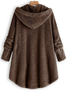 Sweat-shirt à Capuche Manches Longues Poids lourd Plain Sweat à capuche zippé Caniche Blouson pour Femmes