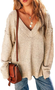 Pulls Décontracté Plain Printemps / Automne Naturel Quotidien Ample Manches Longues Laine/Tricot Non pour Femmes