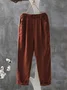 Pantalons Décontracté Plain Printemps / Automne Coton Naturel Taille Élastique Standard Régulier Poche Couture pour Femmes