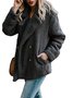 à Col Revers Manches Longues Poids lourd Plain Veste en flanelle Caniche Blouson pour Femmes