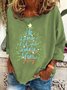 Sweat-shirts Femmes Décontracté Printemps / Automne Sapin de Noël Aucune élasticité Manches Longues Col Rond en Mélangé de Coton Régulier Régulier
