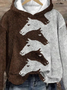 à Capuche Décontracté Floral Printemps / Automne Coton Sweat-shirt à Capuche Micro-élasticité Quotidien Droit Régulier pour Femmes