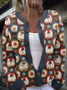 Cardigans Femmes Décontracté impression en 3D Hiver Tricoté Poids lourd Micro-élasticité Quotidien Col Rond Régulier