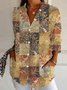 Chemises Femmes Décontracté Ethnique Printemps / Automne Polyester Léger Aucune élasticité Coupe Régulière Droit Col de Chemise