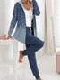Deux Pièces Ensembles Bloc de Couleur Décontracté Printemps / Automne Sweat-shirt à Capuche Micro-élasticité Quotidien Jersey Droit Régulier pour Femmes