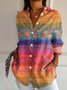 Chemises Décontracté Floral Printemps / Automne Polyester Aucune élasticité Ample Manches Longues Régulier Col de Chemise pour Femmes