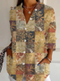 Chemises Femmes Décontracté Ethnique Printemps / Automne Polyester Léger Aucune élasticité Coupe Régulière Droit Col de Chemise