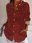 Chemises Géométrique Décontracté Printemps / Automne Polyester Coupe Régulière Noël Manches Longues Droit Col de Chemise pour Femmes