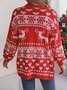 Cardigans Femmes Décontracté Hiver Noël Ample Manches Longues Mi-long Épaissi Droit Élasticité moyenne