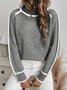 Pulls Décontracté Plain Printemps / Automne Naturel Quotidien Manches Longues Laine/Tricot Régulier Droit pour Femmes